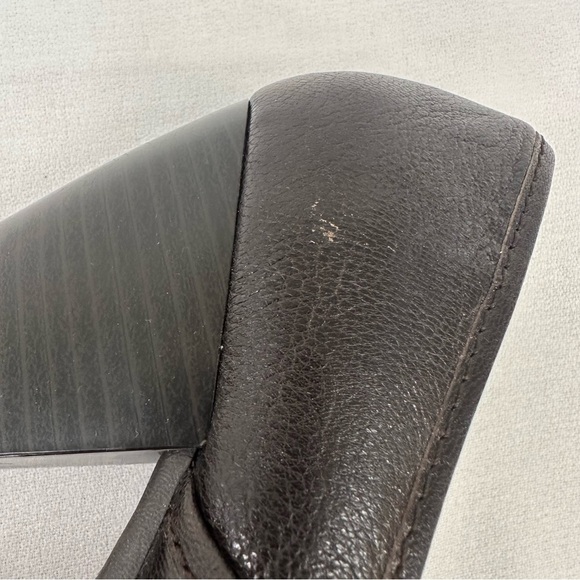 Boc Brown Leather Slip On Block Heel Shoes 8 - Picture 11 of 16